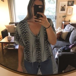 Rip Curl blue beach cover up top